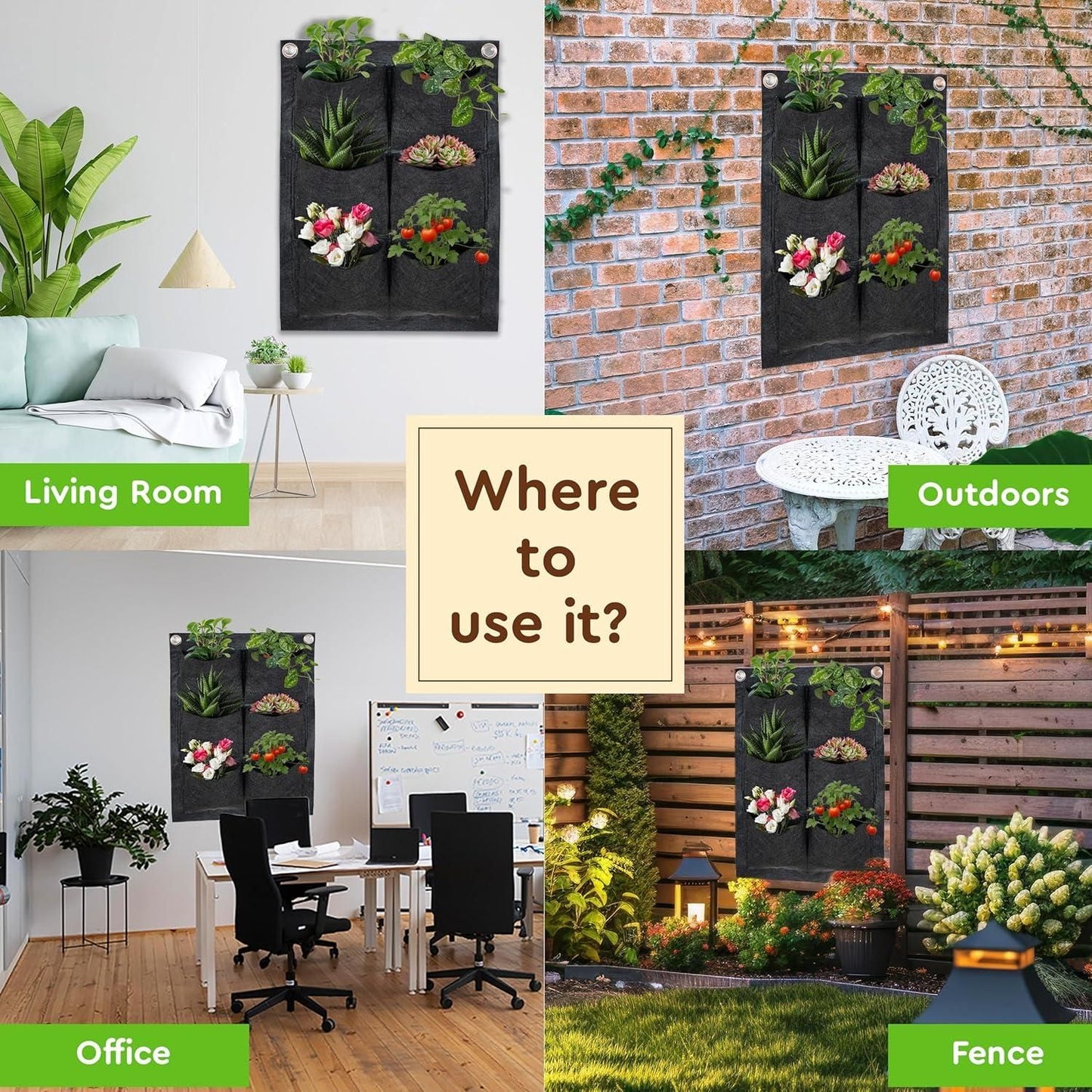 Vertical Hanging Wall Planter for Balcony/Indoors